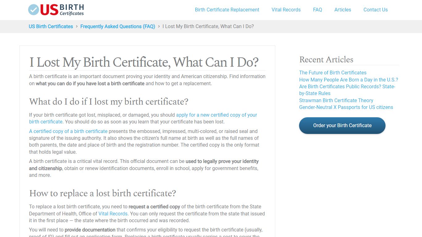 I Lost My Birth Certificate: What to Do? - US Birth Certificates