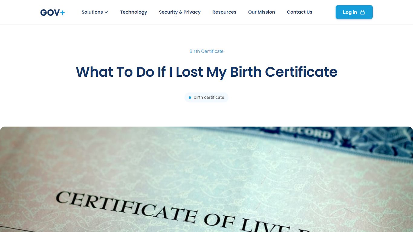 What to do If I lost my Birth Certificate | GOV+ - GovPlus